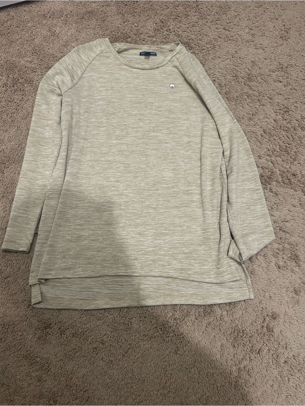 The Southern Shirt Company Women's Heather Olive Green Long-Sleeve Tunic